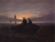 Caspar David Friedrich Moonsise over the Sea Sweden oil painting artist